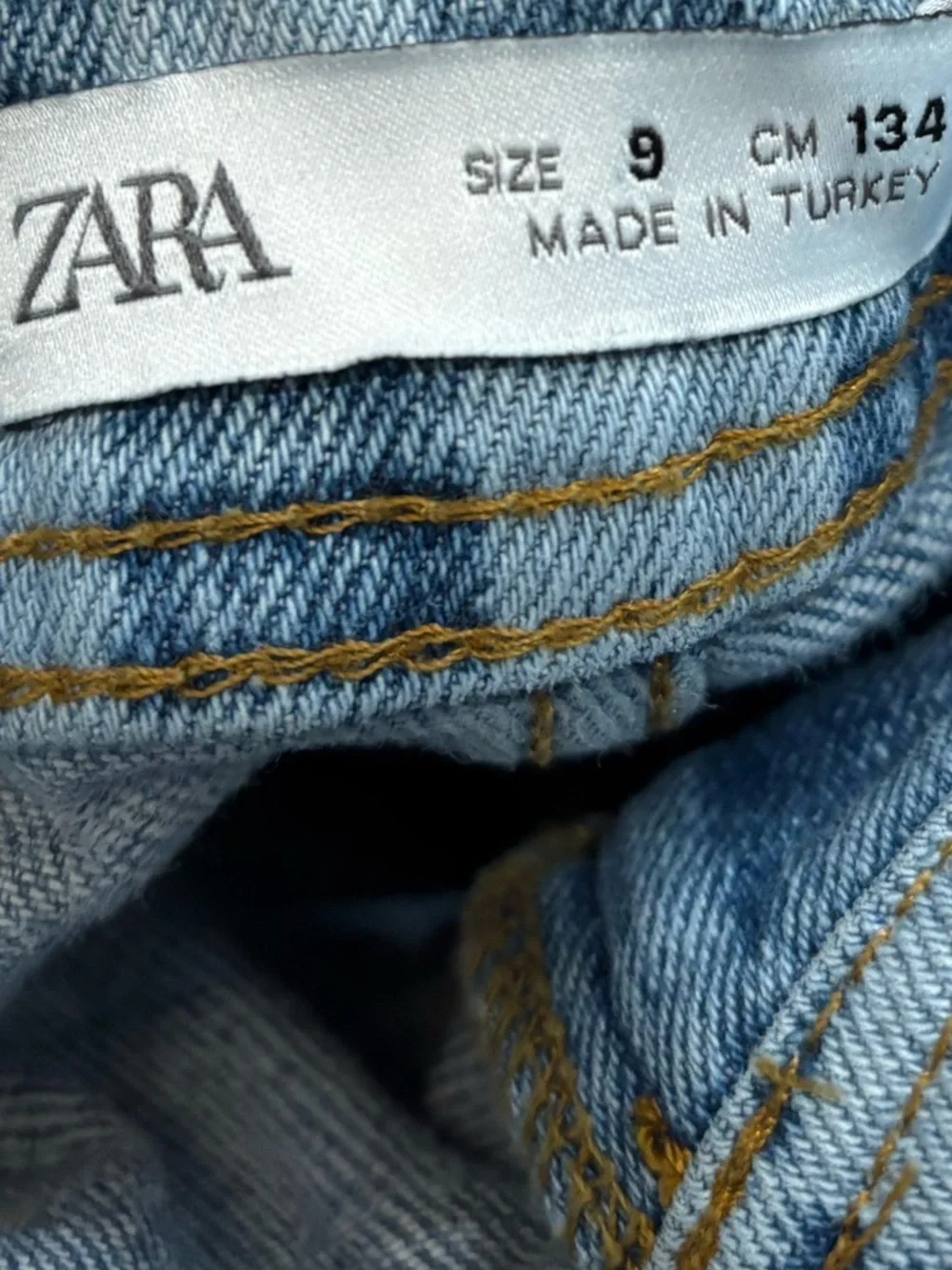 Zara Wide Leg Raw Hem Checkered Jeans - Picture 4 of 4